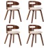 Sillas de comedor 4 uds madera curvada y cuero sintético