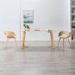 Sillas de comedor 2 uds madera curvada y cuero sintético crema
