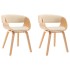 Sillas de comedor 2 uds madera curvada y cuero sintético