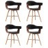 Sillas de comedor 4 uds cuero sintético y madera curvada
