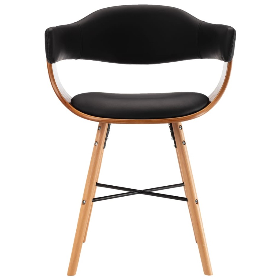 Sillas de comedor 4 uds cuero sintético y madera curvada