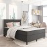 Estructura de cama Box Spring tela gris 160x200