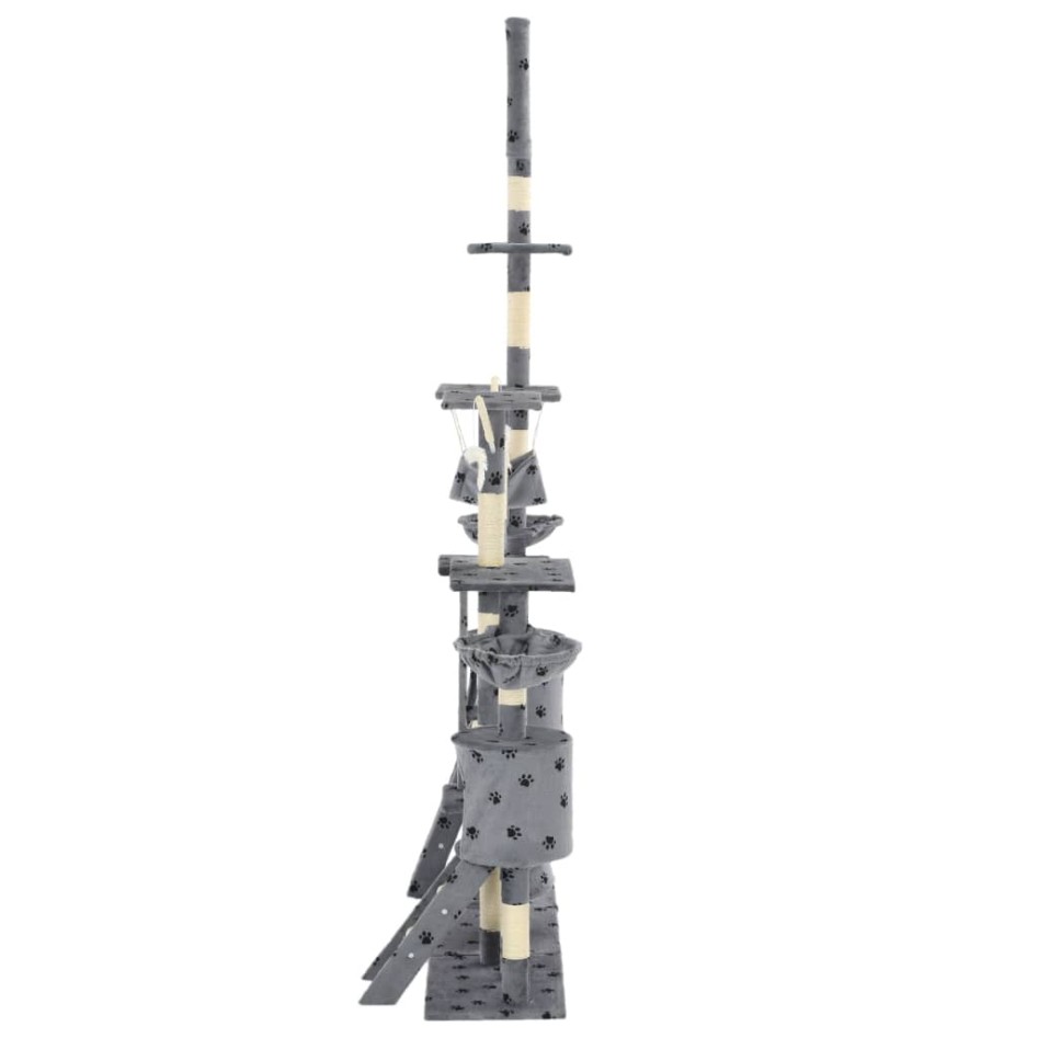 Rascador para gatos con poste de sisal 230-250 cm huellas