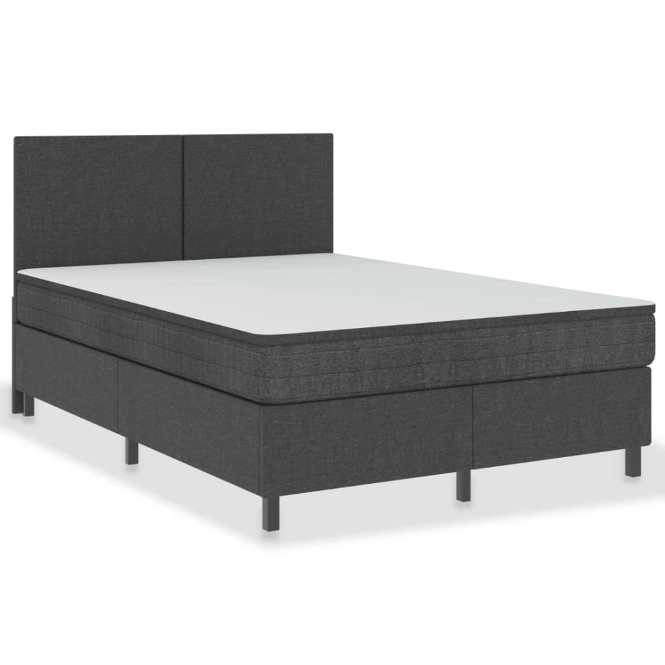 Estructura de cama Box Spring tela gris 160x200