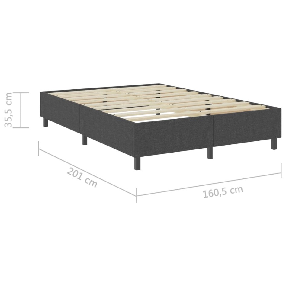 Estructura de cama Box Spring tela gris 160x200