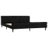 Estructura de cama sin colchón terciopelo negro 200x200
