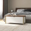 Caja de almacenamiento y cojín madera ingeniería blanco y roble