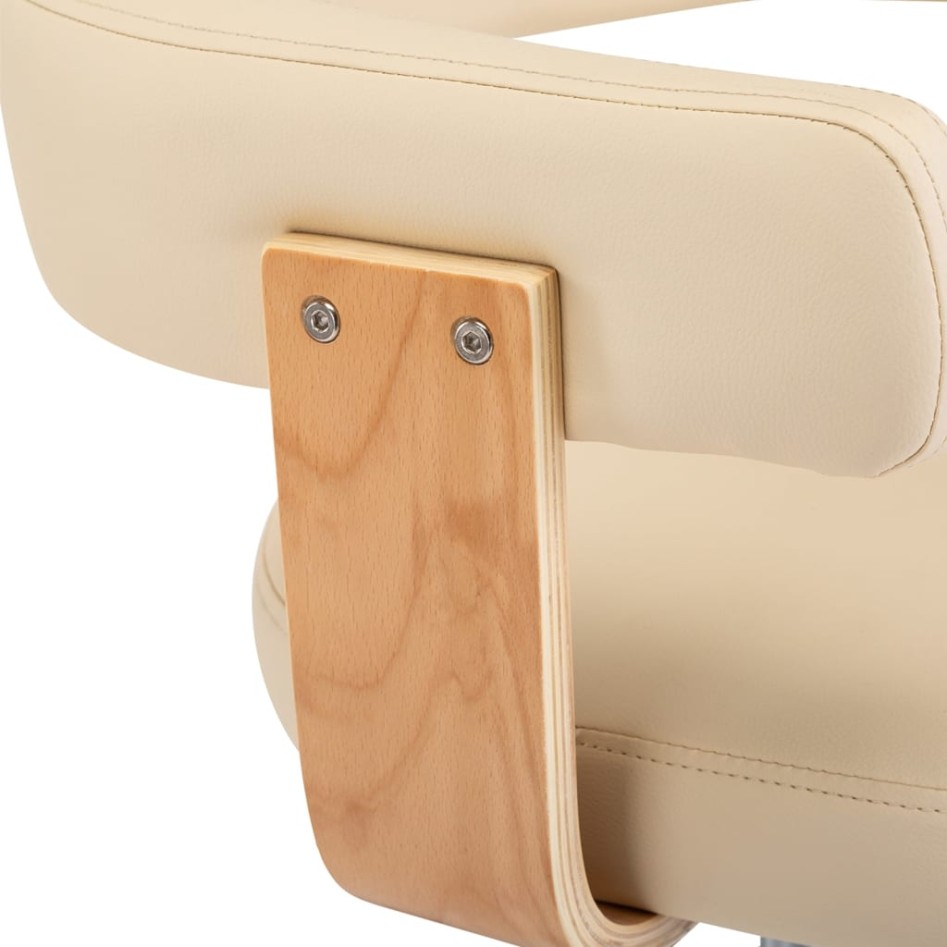 Taburetes de cocina 2 uds cuero sintético madera curvada