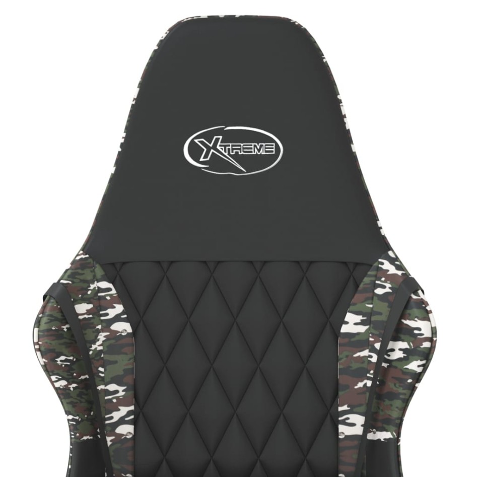 Silla gaming de masaje cuero sintético negro y