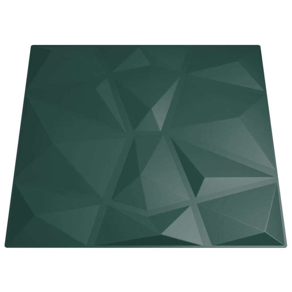 Paneles de pared 48 uds XPS diamante verde 50x50 cm 12