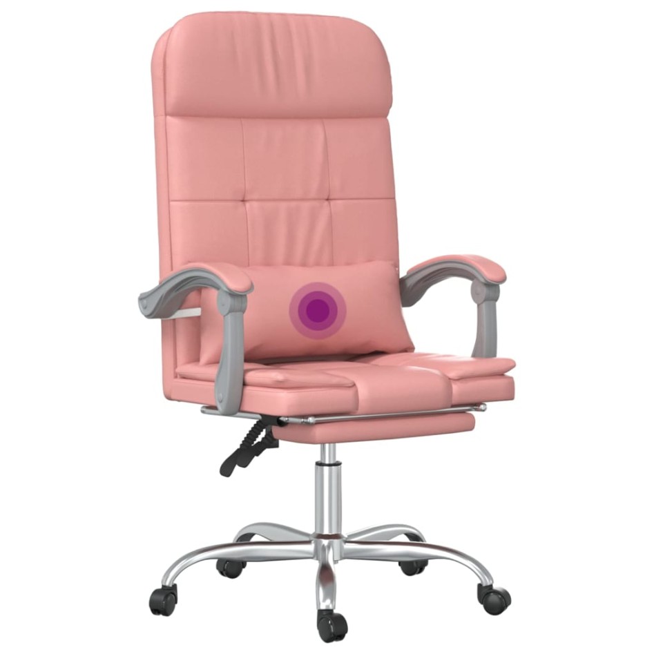 Silla de oficina reclinable masaje cuero sintético