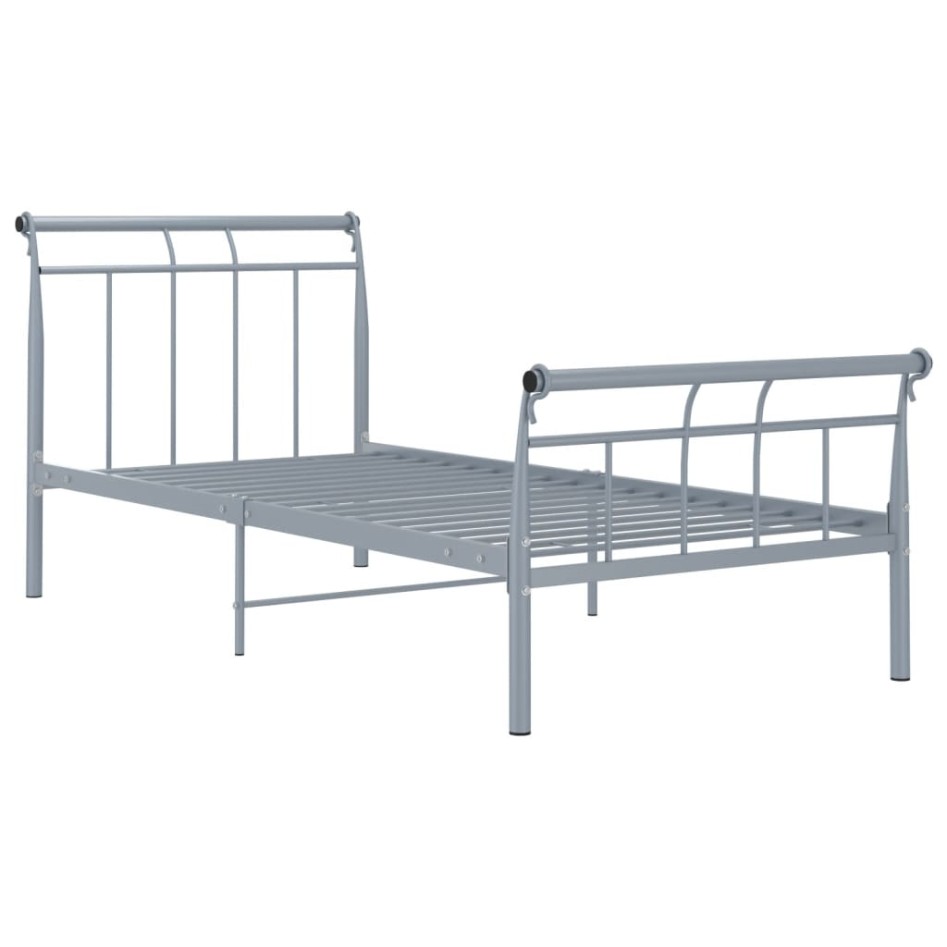 Estructura de cama de metal gris 100x200