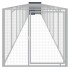 Caseta perros con corral acero galvanizado gris 110x1221x110