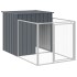 Caseta perros con corral acero galvanizado gris 110x1221x110