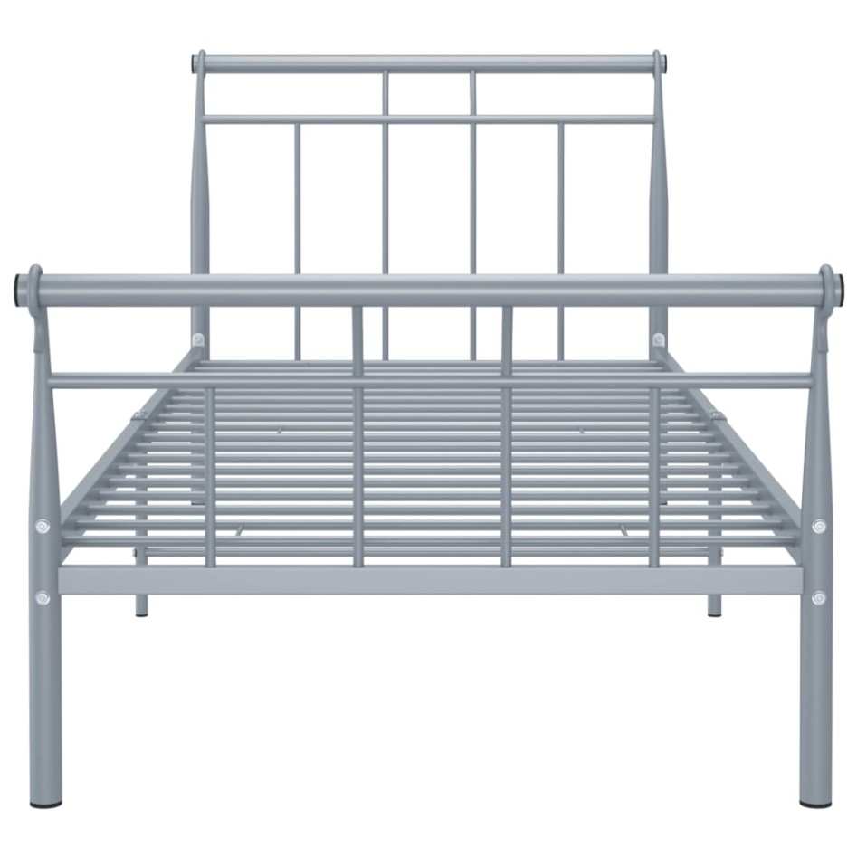 Estructura de cama de metal gris 100x200