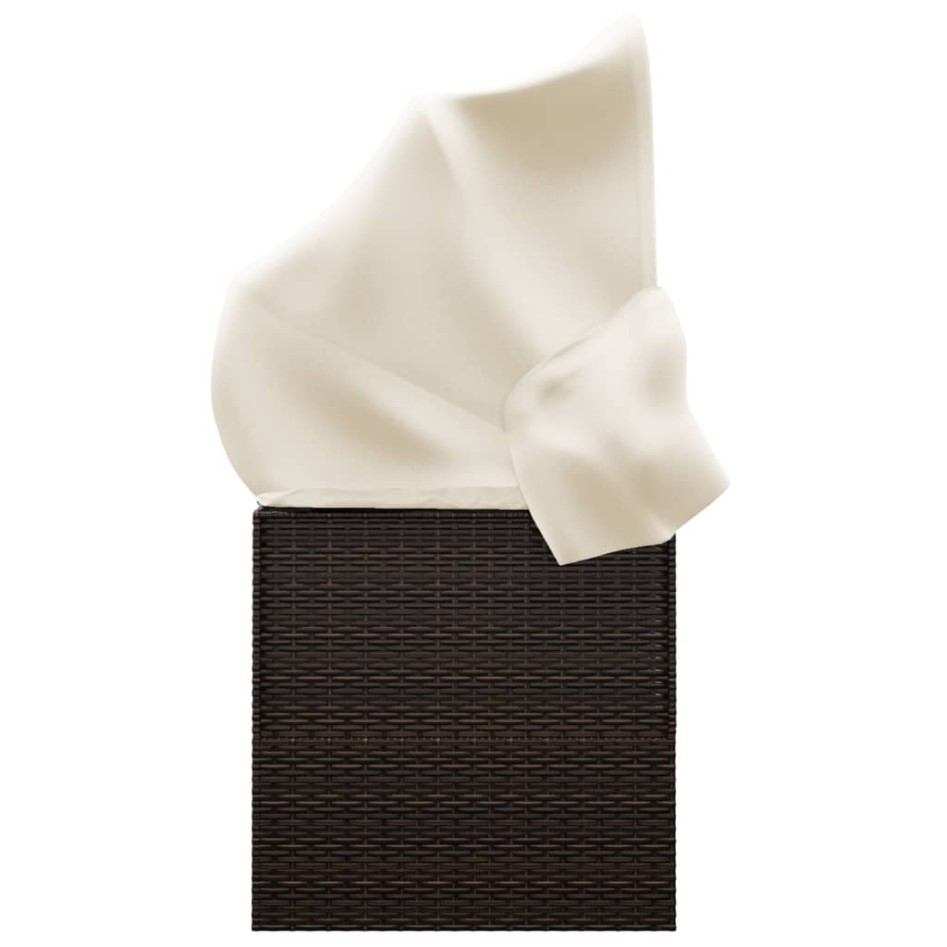 Sofá tumbona de jardín con toldo cojines ratán sintético