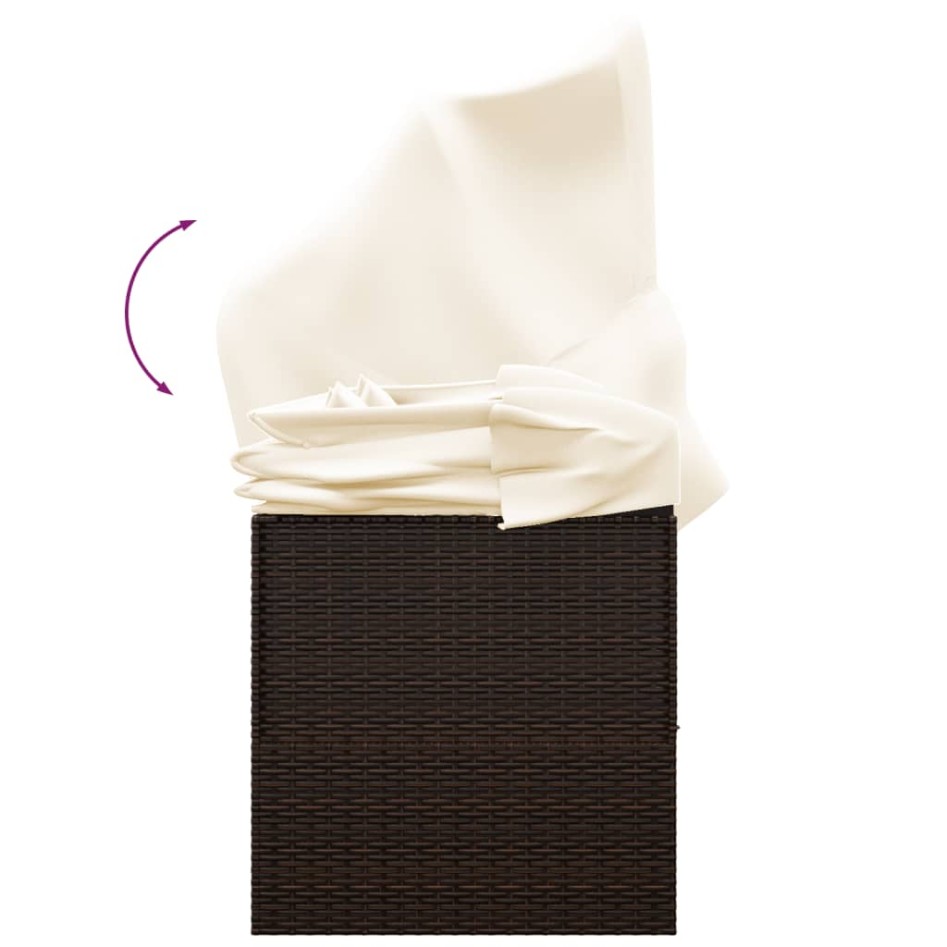 Sofá tumbona de jardín con toldo cojines ratán sintético