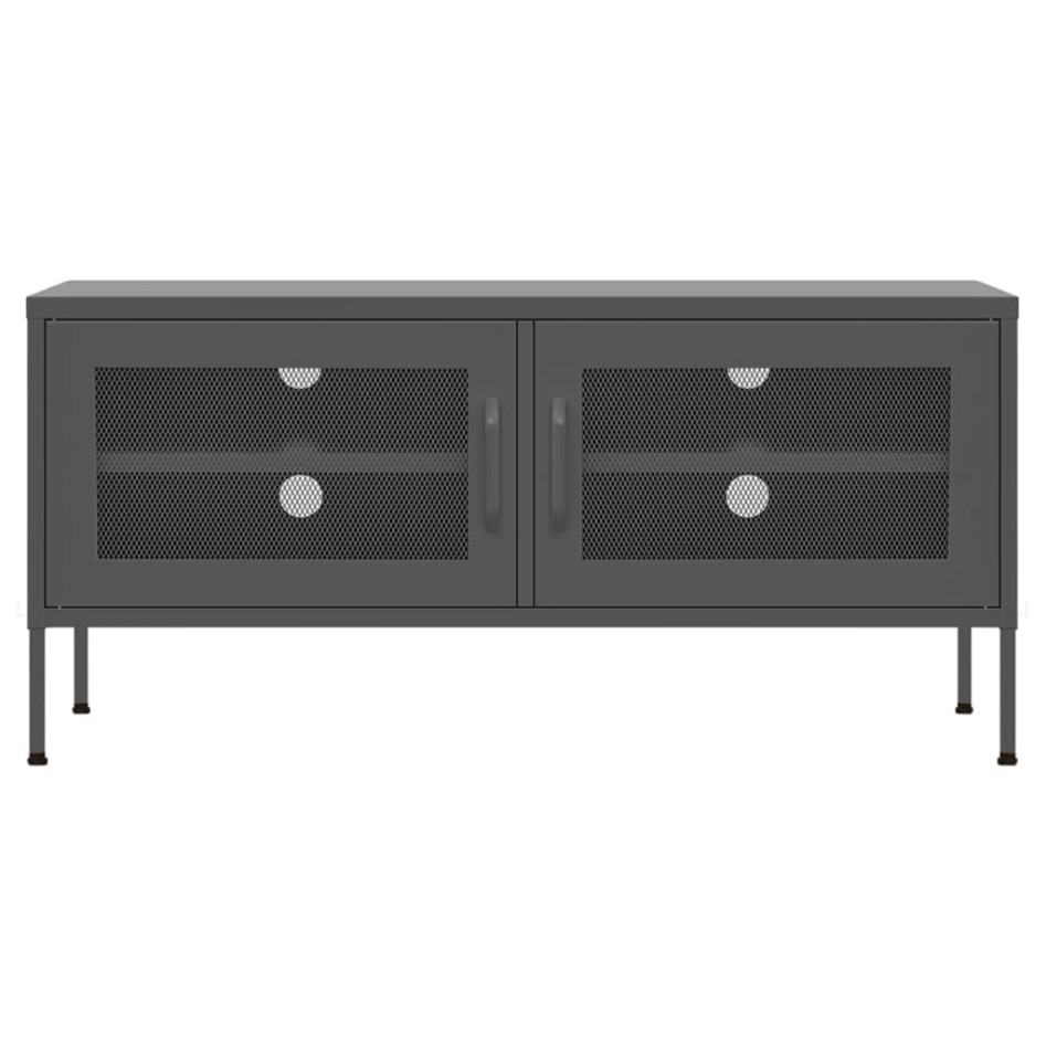 Mueble para TV de acero gris antracita 105x35x50