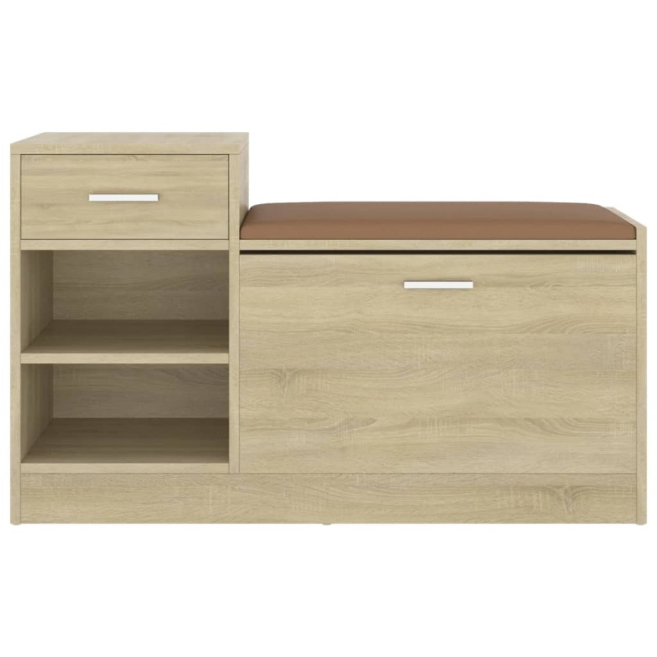 Banco zapatero madera de ingeniería roble Sonoma 94,5x31x57