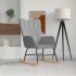 Silla mecedora de tela gris
