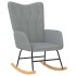 Silla mecedora de tela gris