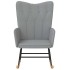Silla mecedora de tela gris