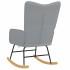 Silla mecedora de tela gris
