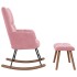 Silla mecedora con reposapiés terciopelo