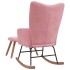 Silla mecedora con reposapiés terciopelo