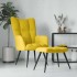 Sillón de relax con taburete terciopelo amarillo