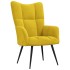Sillón de relax con taburete terciopelo amarillo