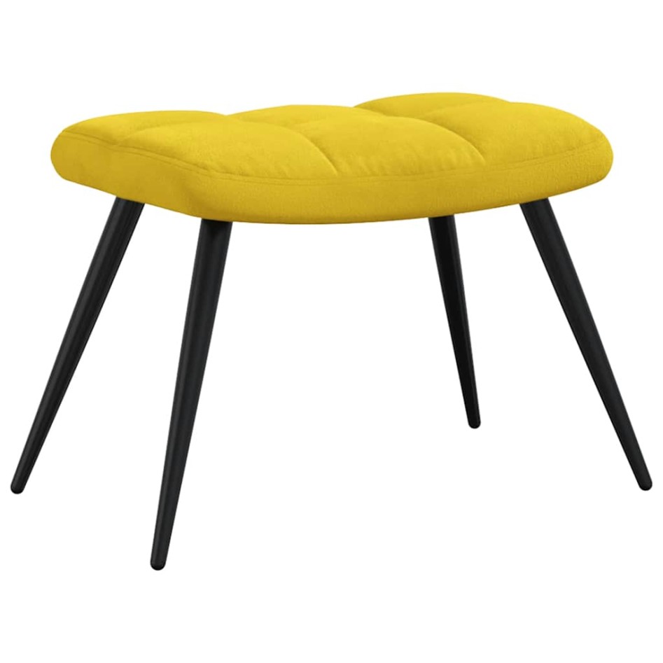 Sillón de relax con taburete terciopelo amarillo