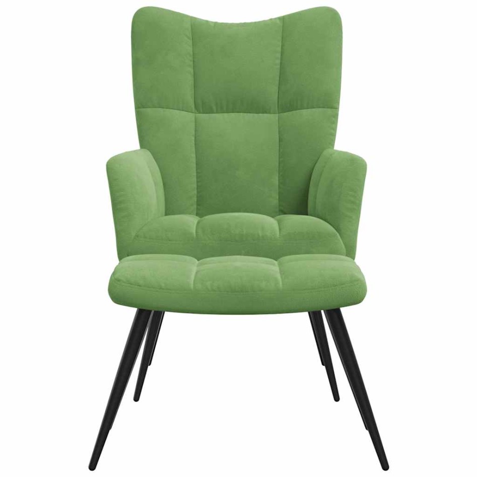 Sillón de relax con taburete terciopelo verde
