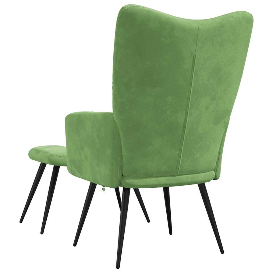 Sillón de relax con taburete terciopelo verde