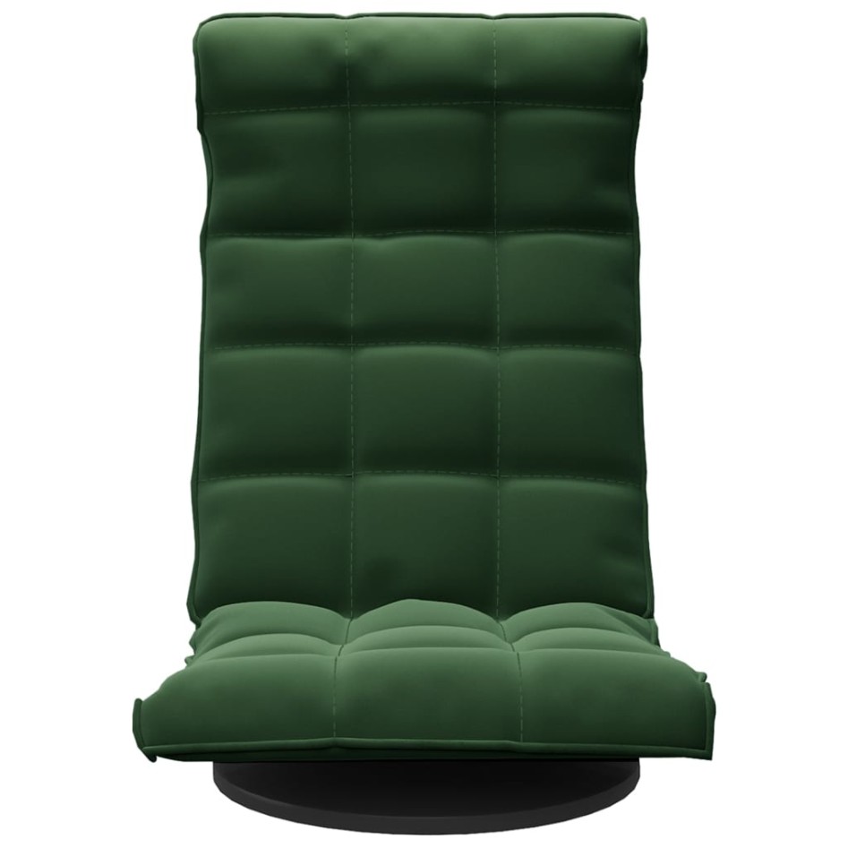 Silla de suelo giratoria de terciopelo verde