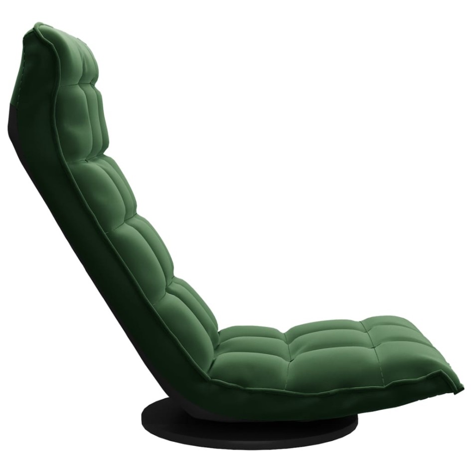 Silla de suelo giratoria de terciopelo verde