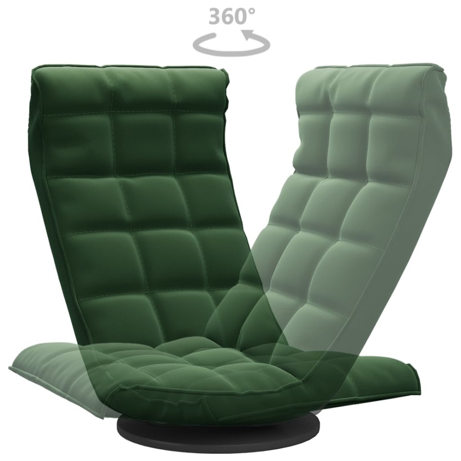 Silla de suelo giratoria de terciopelo verde