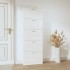 Mueble zapatero madera contrachapada blanco brillo 59x17x169