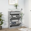 Mueble zapatero madera contrachapada gris Sonoma 63x24x104 cm