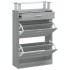 Mueble zapatero madera contrachapada gris Sonoma 63x24x104