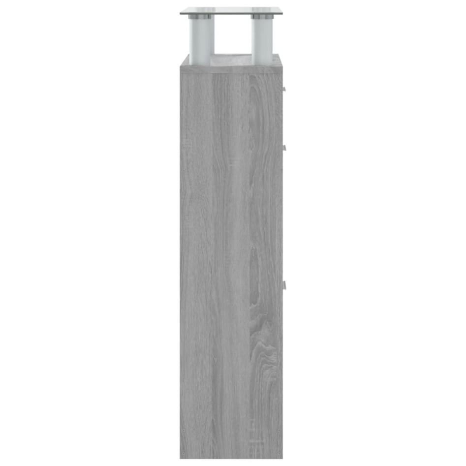 Mueble zapatero madera contrachapada gris Sonoma 63x24x104