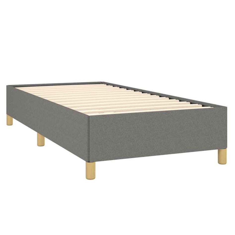 Estructura de cama sin colchón tela gris oscuro 90x200