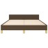 Cama sin colchón tela marrón oscuro 140x190