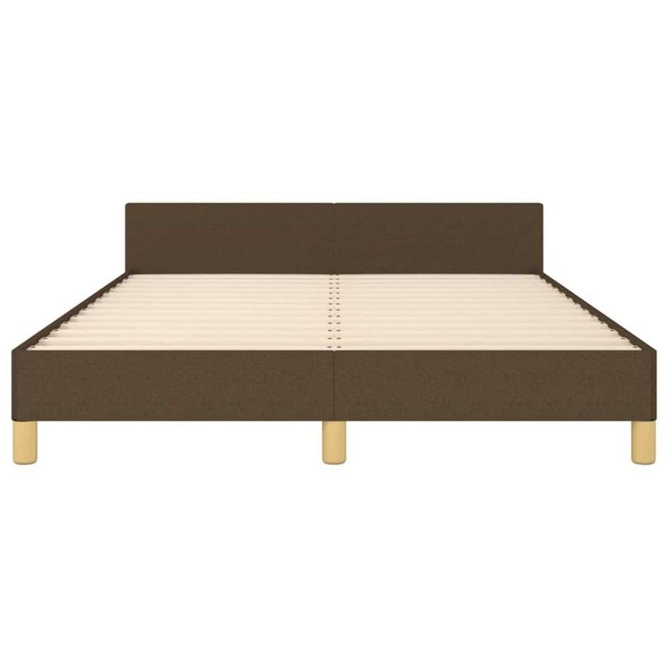 Cama sin colchón tela marrón oscuro 140x190