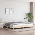 Cama sin colchón tela color crema 200x200