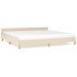 Cama sin colchón tela color crema 200x200