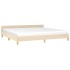 Cama sin colchón tela color crema 200x200