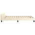 Estructura de cama con cabecero sin colchón crema 140x200