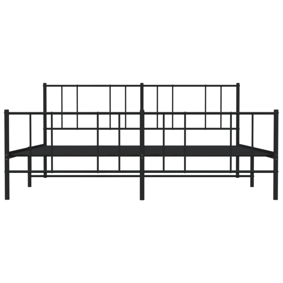 Estructura de cama cabecero y estribo metal negro