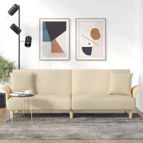 Sofá cama con reposabrazos tela color